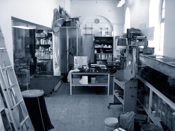 Werkstatt und Maschinen der Glaserei Piccini in Obfelden
