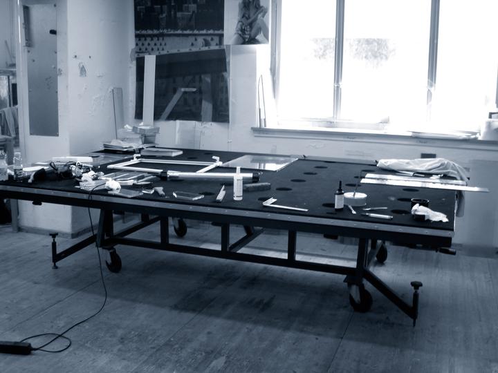 Werkstatt und Maschinen der Glaserei Piccini in Obfelden