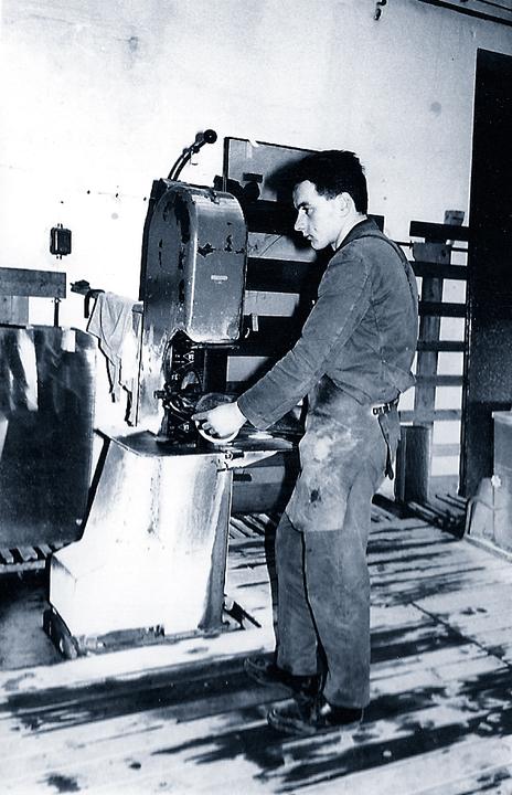 Archivfoto aus der Werkstatt der Glaserei Piccini