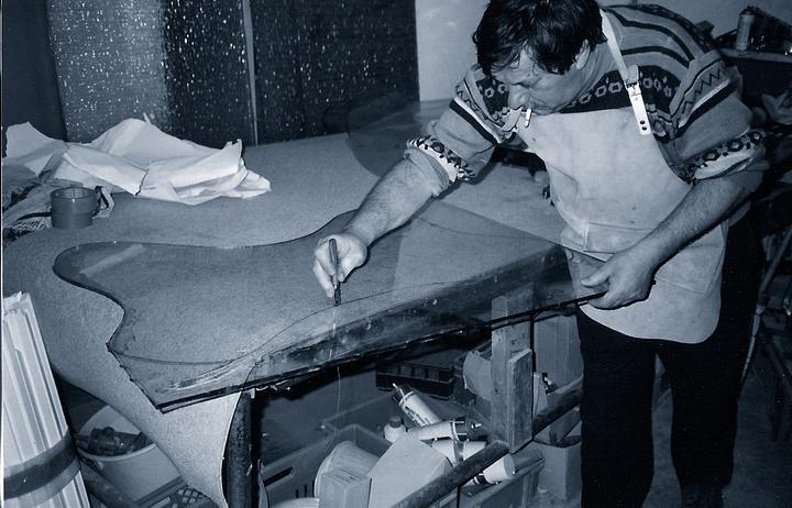 Archivfoto aus der Werkstatt der Glaserei Piccini