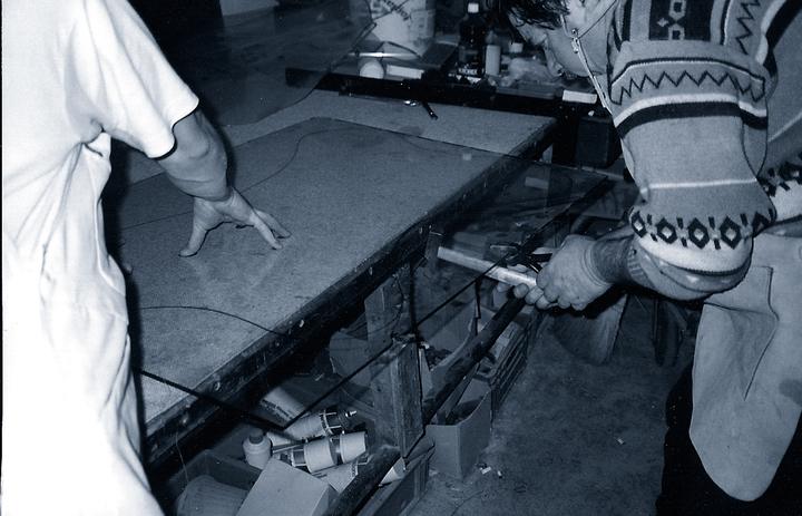 Archivfoto aus der Werkstatt der Glaserei Piccini