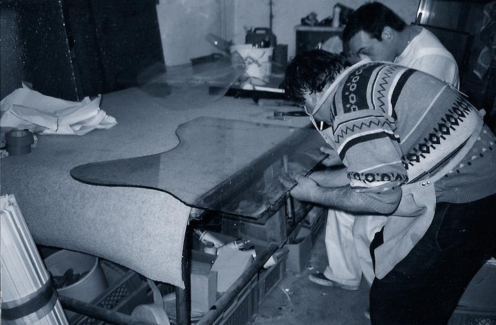 Archivfoto aus der Werkstatt der Glaserei Piccini