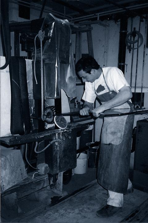 Archivfoto aus der Werkstatt der Glaserei Piccini